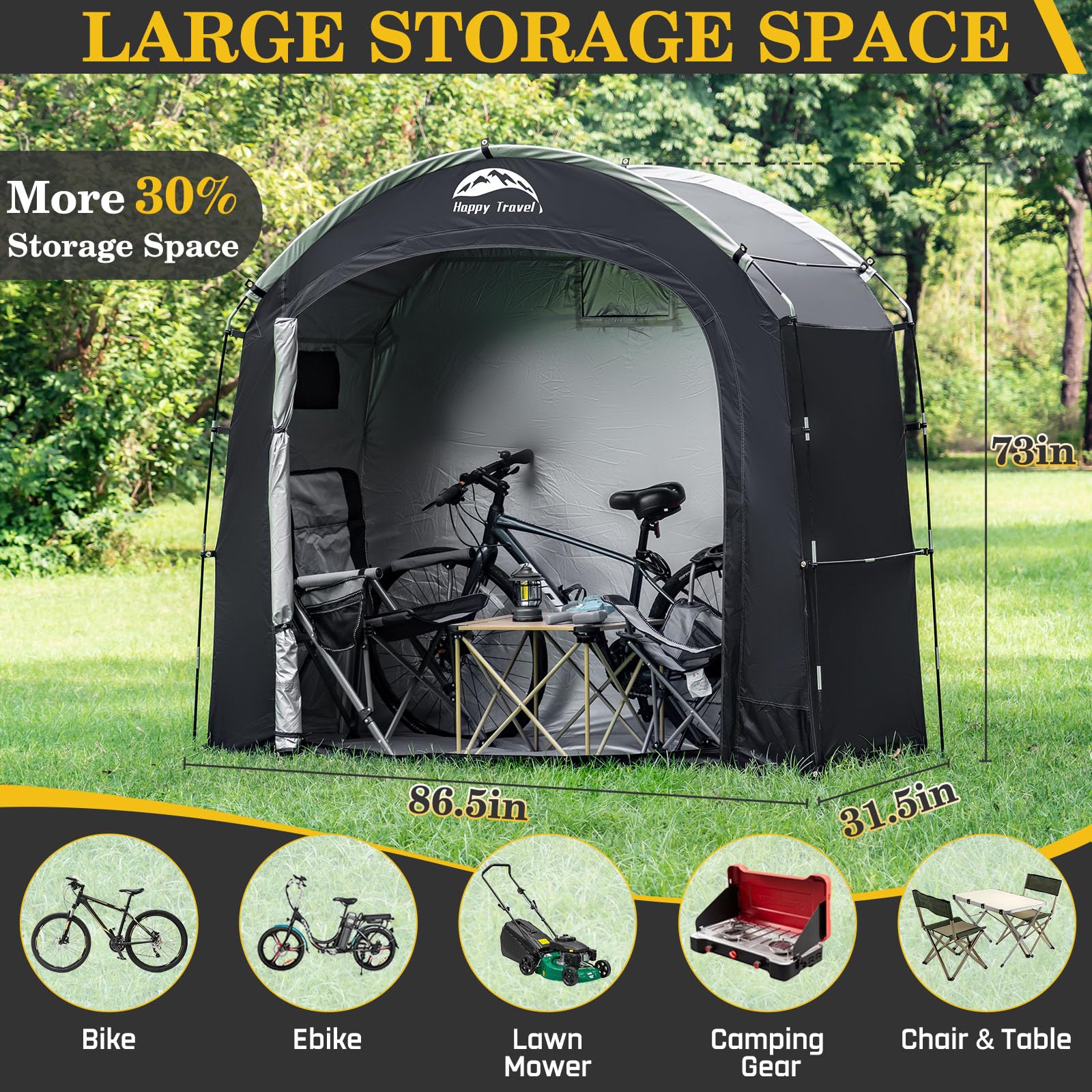 Happy Travel waterproof bike cover protecting bikes during rain and snow