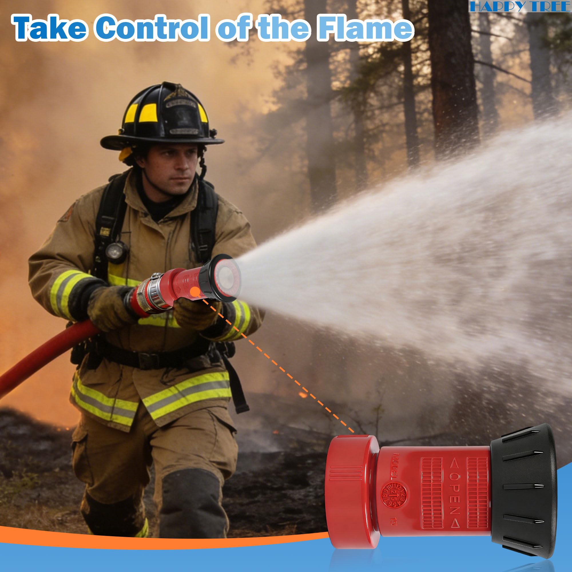 Happy Tree polycarbonate-body nozzle for heat and impact resistance.