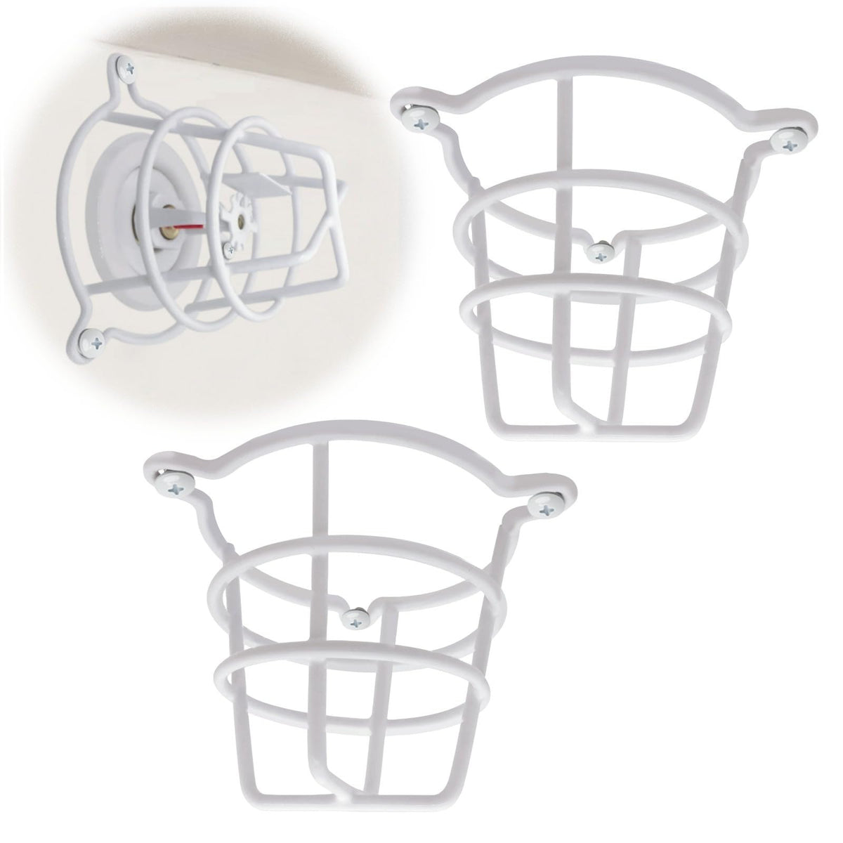 Happy Tree sprinkler head guard front view protects ceiling heads from bumps
