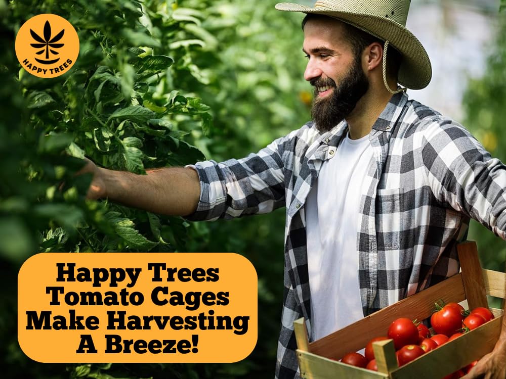 Happy Trees Hemp heavy gauge steel cage for lasting garden support.