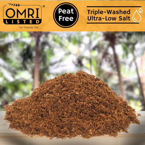 Happy Trees Triple-Washed Buffered Coir reduces salt exposure for healthier root establishment.