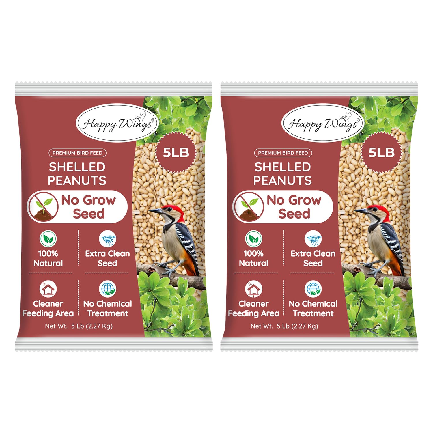 Happy Wings shelled peanuts seeds combo pack 10 lb 5 lb for year round wild bird feeding