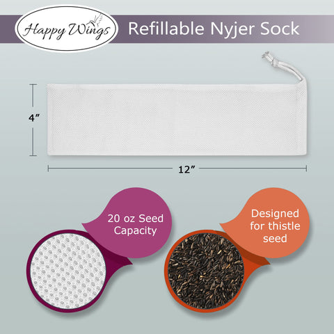 Happy Wings mesh sock detail showing enhanced surface area for birds.