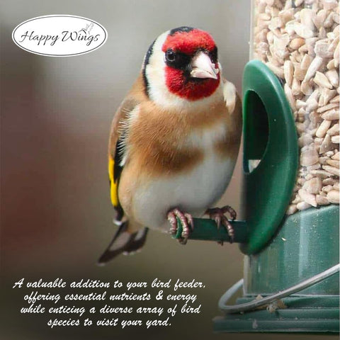 Happy Wings Sunflower Hearts No Grow formula prevents germination.