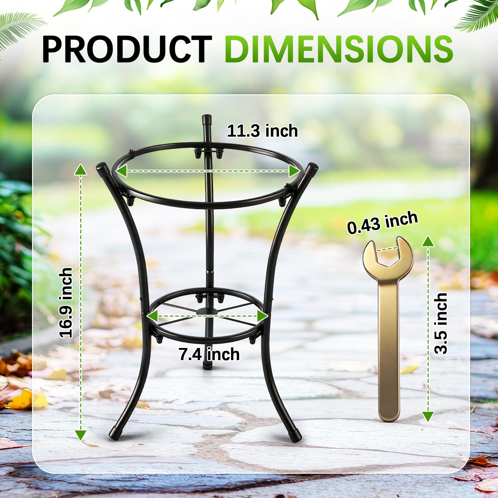 HappyAlley bird bath stand bottom tray adding space for pots and small items.