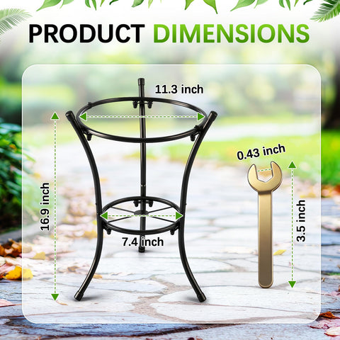 HappyAlley bird bath stand bottom tray adding space for pots and small items.