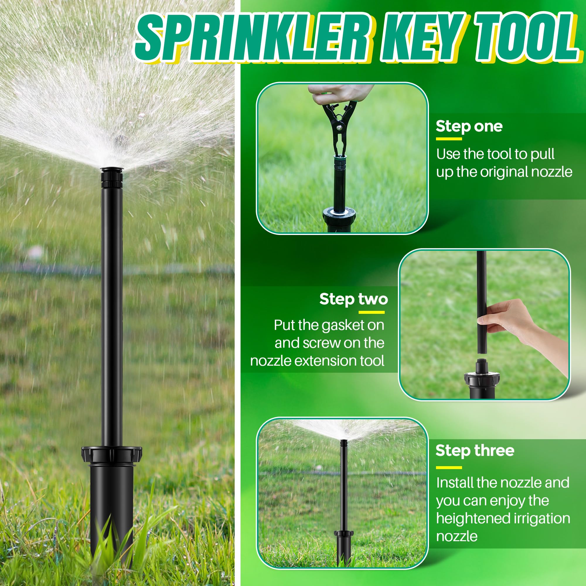 HappyAlley black 10-inch riser elevates spray above ground cover