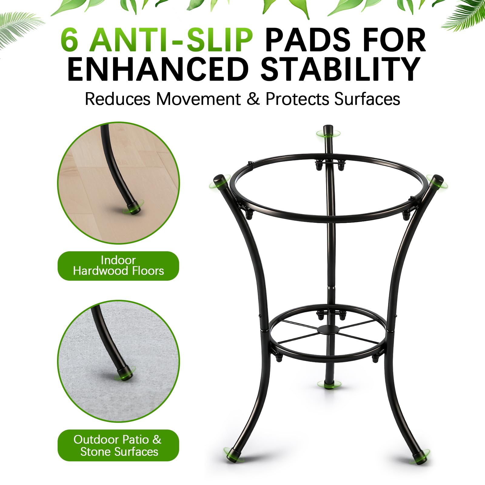 HappyAlley non-slip pads protect floors and reduce wobble.