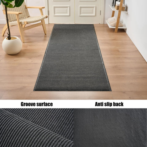 HappyBeeFlying Brush Step large mat displays 3x10 size for wide entryways and easy cleaning