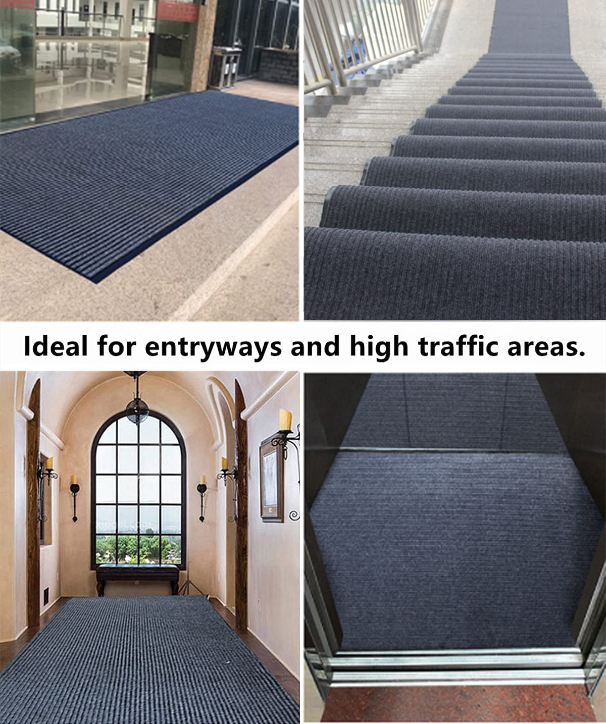 HappyBeeFlying Brush Step mat demonstrates indoor-outdoor versatility for high-traffic areas