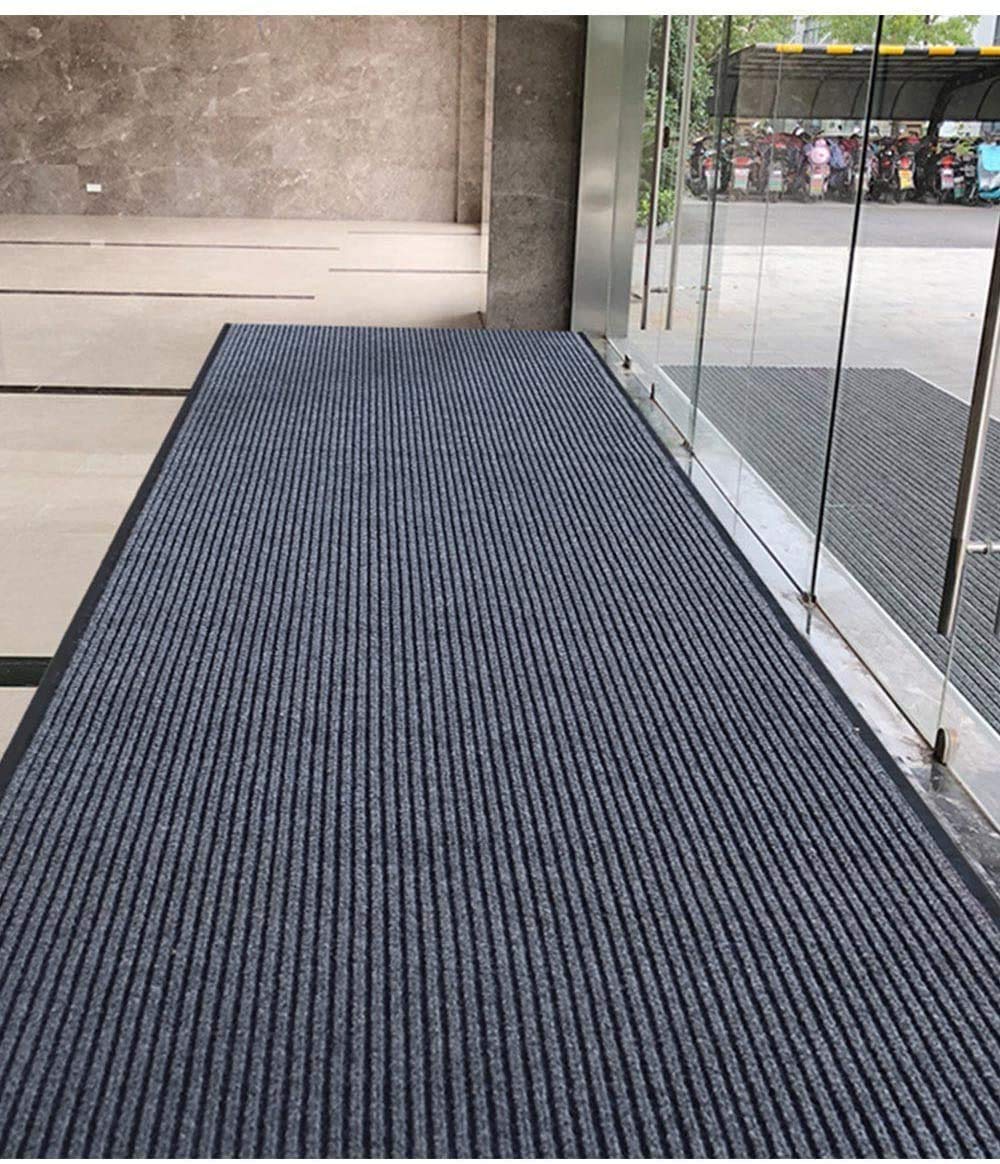 HappyBeeFlying Brush Step large mat with striped texture traps dirt at entry