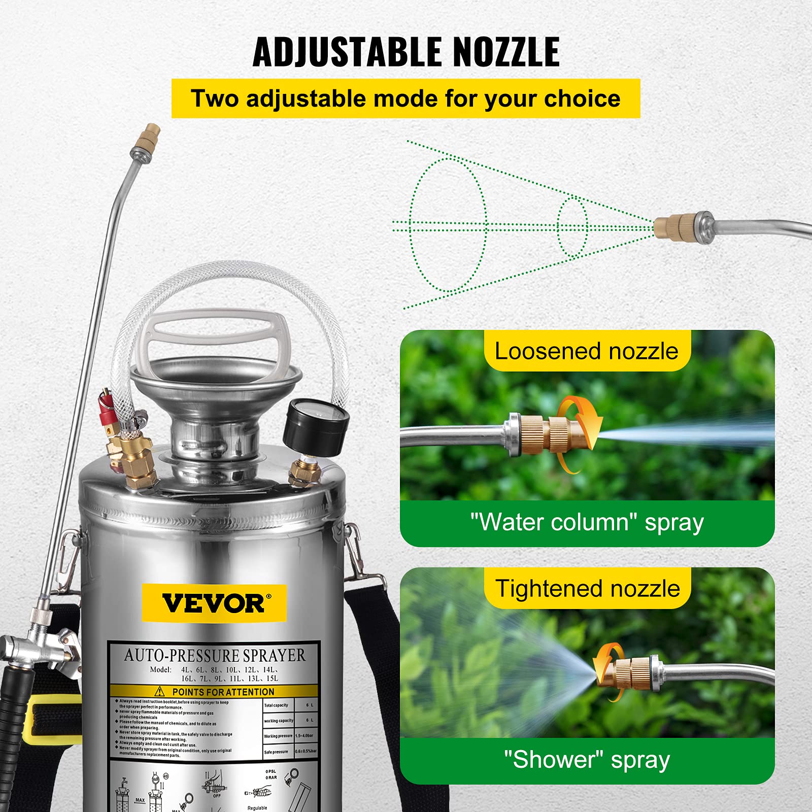 Happybuy 3.3-foot reinforced hose allows flexible spraying around beds.