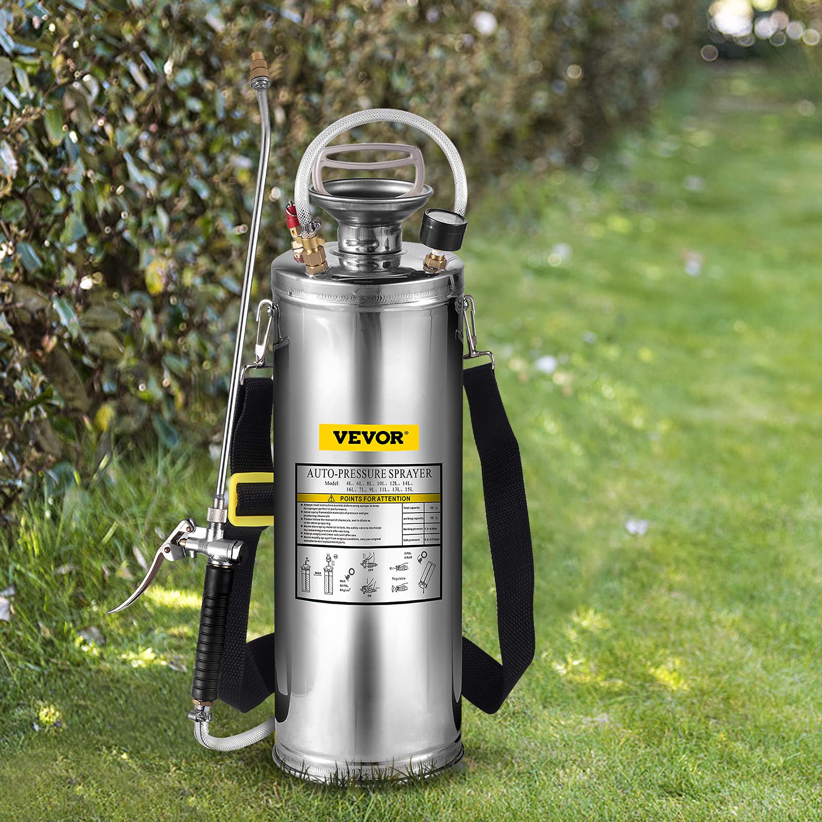 Happybuy 3Gallon Sprayer with 20-inch wand for precise lawn applications.
