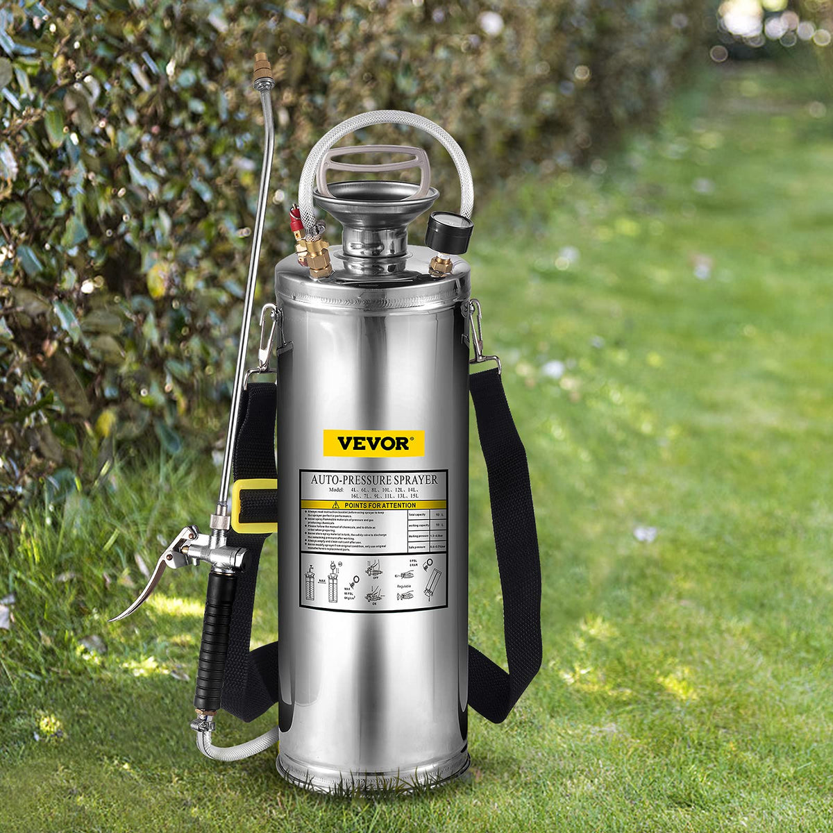 Happybuy 3Gallon Sprayer with 20-inch wand for precise lawn applications.