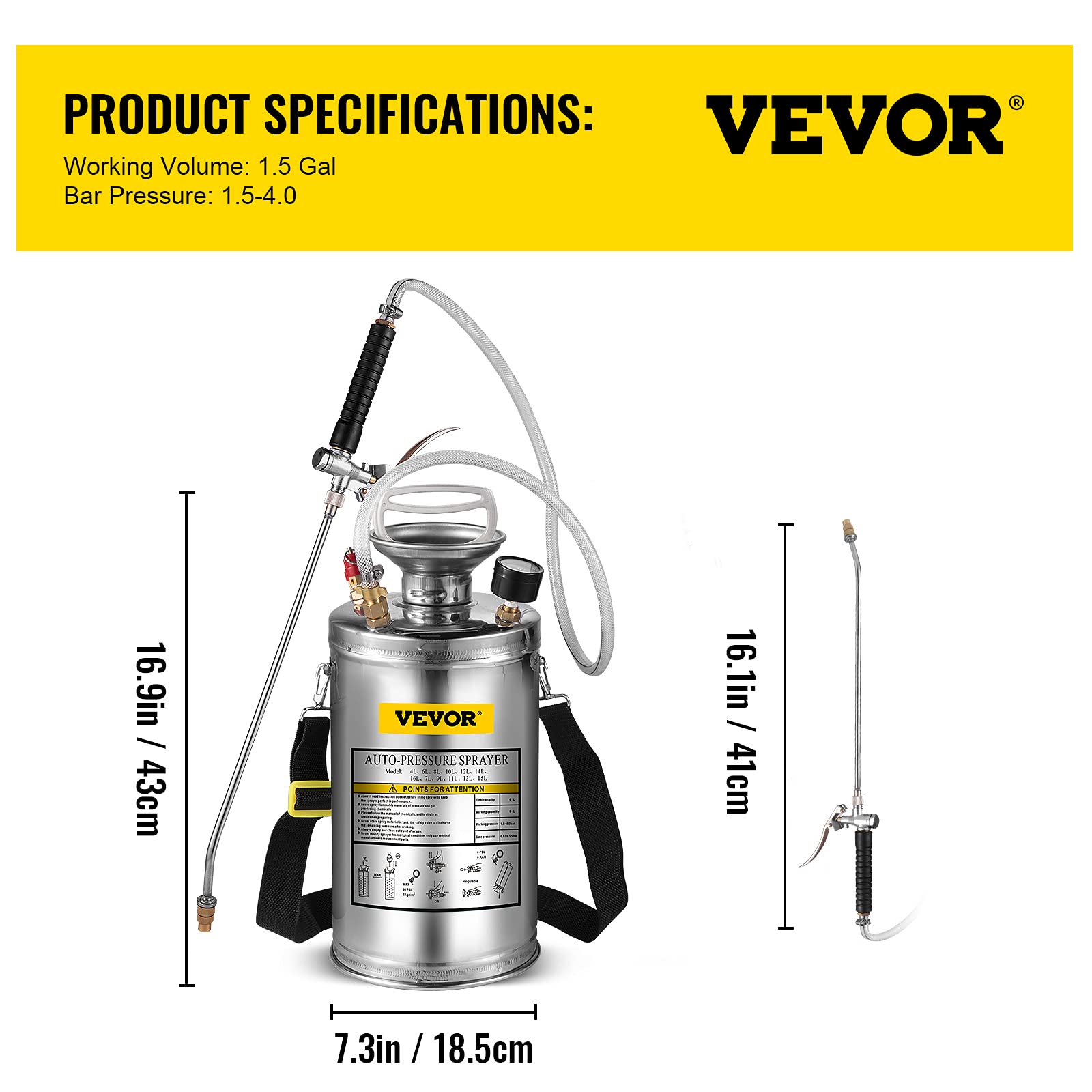 Happybuy ergonomic handle supports comfortable extended spraying sessions.