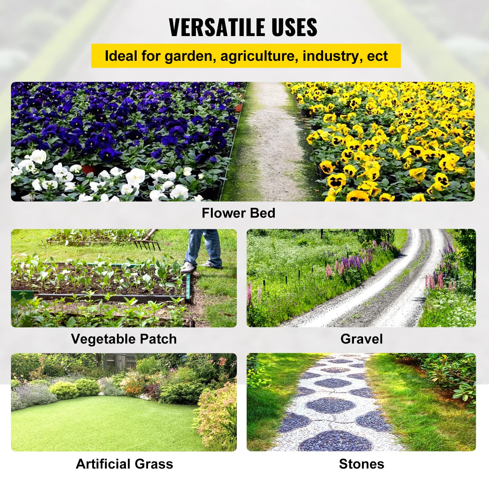 Happybuy garden cloth weed barrier with green stripes aids layout and weed control.