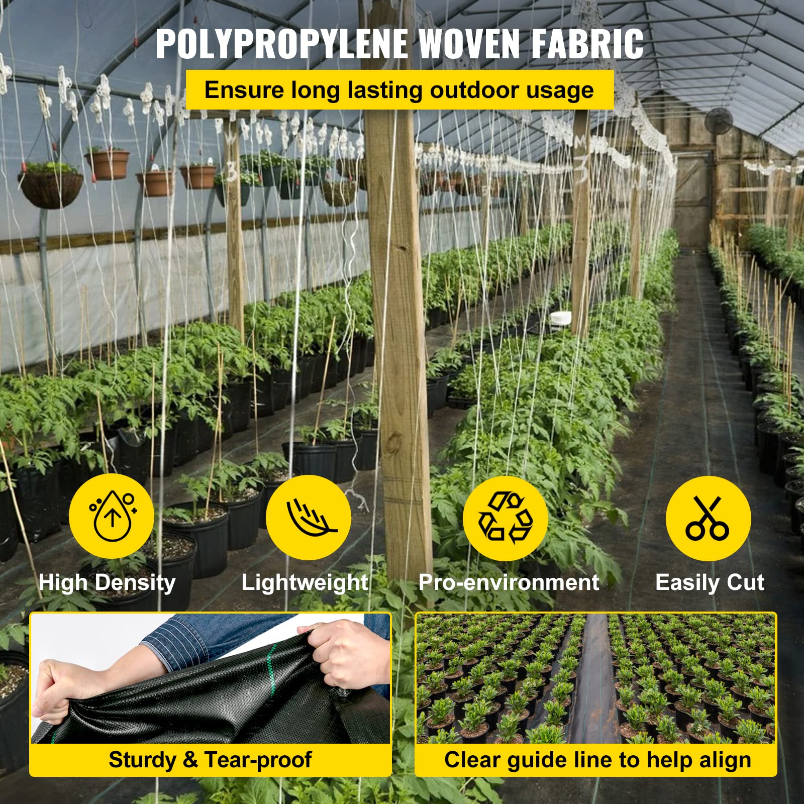 Happybuy geotextile drainage fabric promotes drainage under gravel paths and driveways
