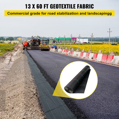 Happybuy geotextile fabric highlighting 600 lbs tensile strength for heavy loads