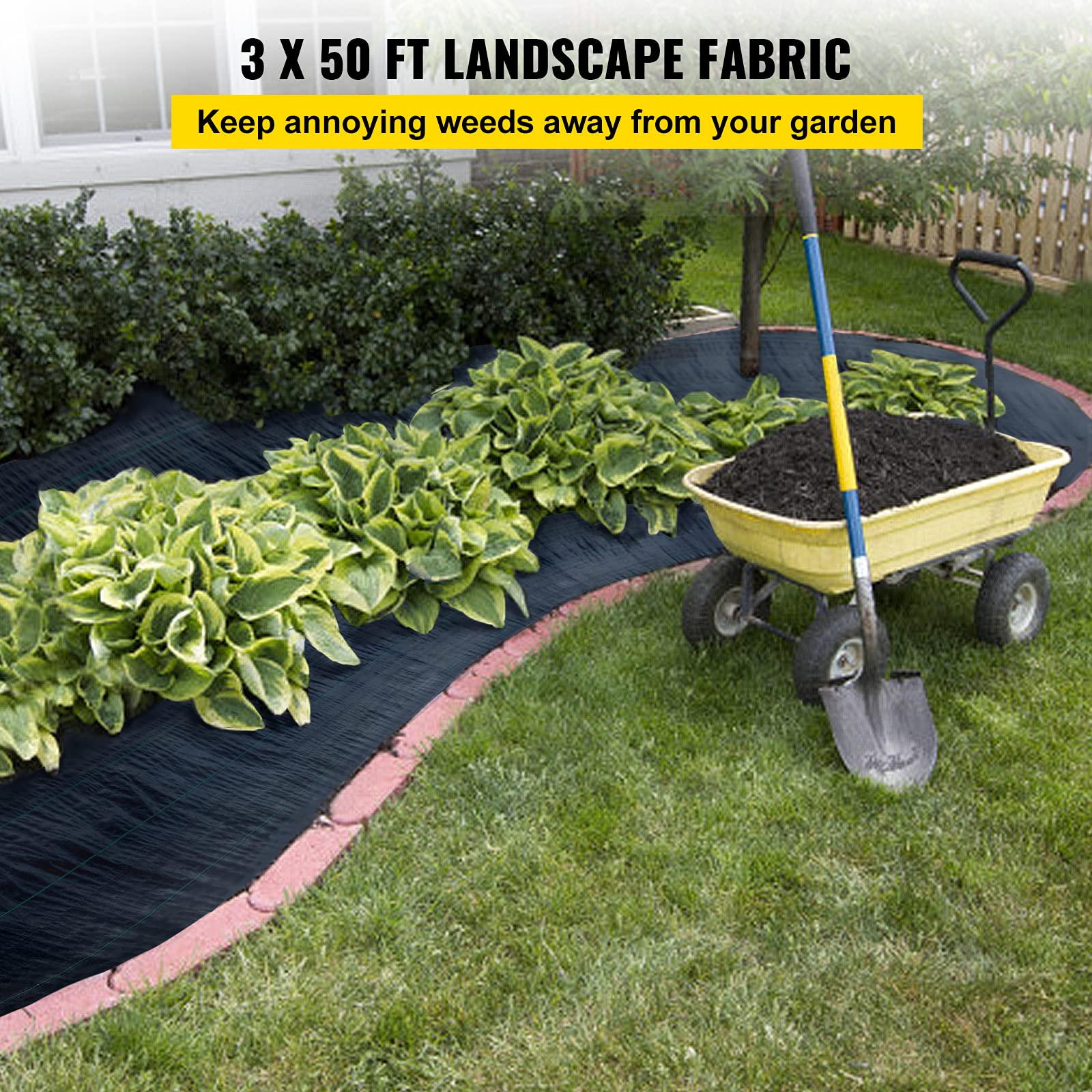 Happybuy geotextile fabric under gravel ensuring drainage and weed control.