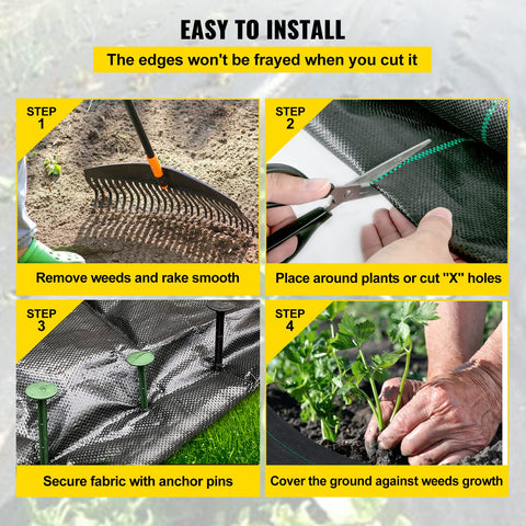 Happybuy ground-cover fabric with alignment stripes for tidy installations.
