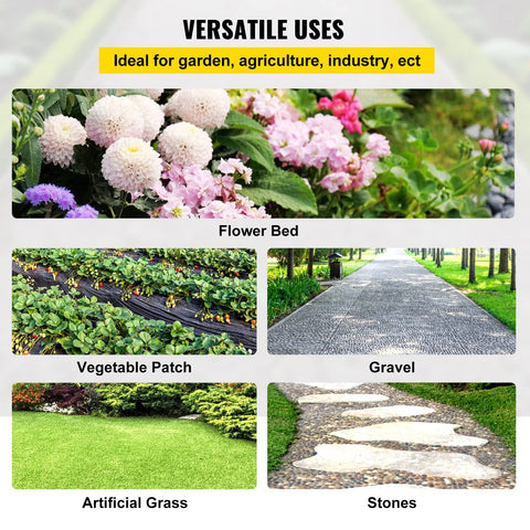 Happybuy weed barrier beneath stones for driveway and pathway protection.