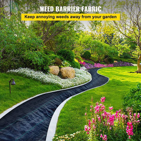 Happybuy heavy-duty weed mat demonstrates durability and easy installation for garden beds.