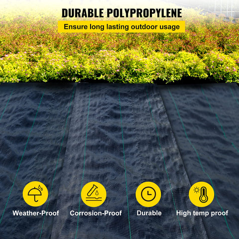 Happybuy heavy-duty weed mat provides durable garden protection against weeds.