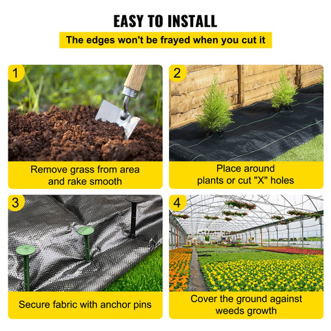 Happybuy weed barrier with colored lines marks planting intervals for precise setup.