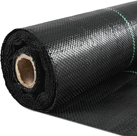 Happybuy weed barrier landscape fabric laid flat showing wide area coverage and weed control.