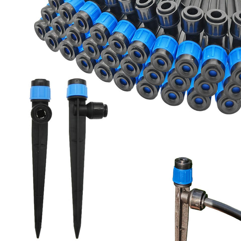 Happygo drip emitter with push-to-connect 1-4-inch tube for quick setup.
