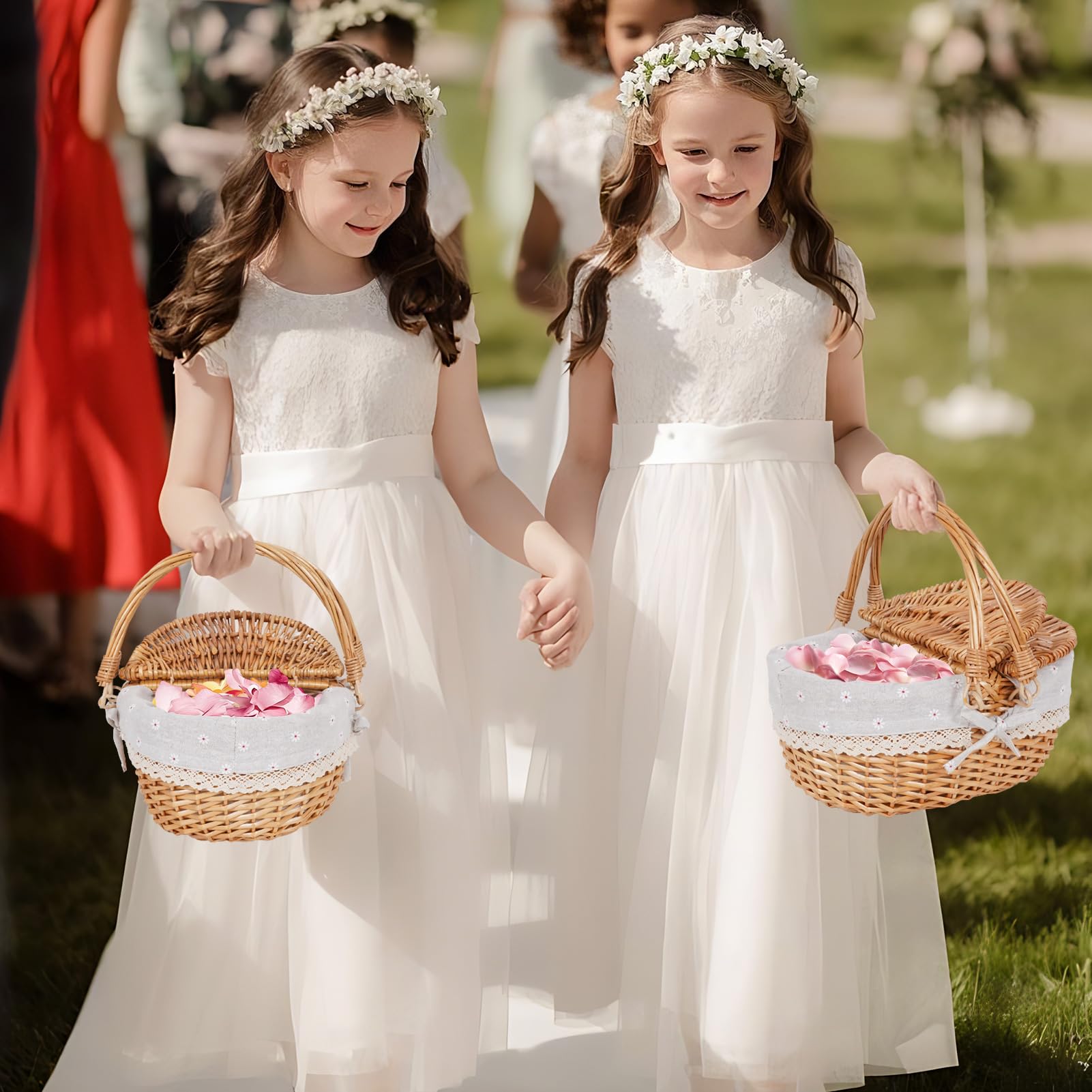 HappyPicnic flower girl prop ready for weddings or celebrations.