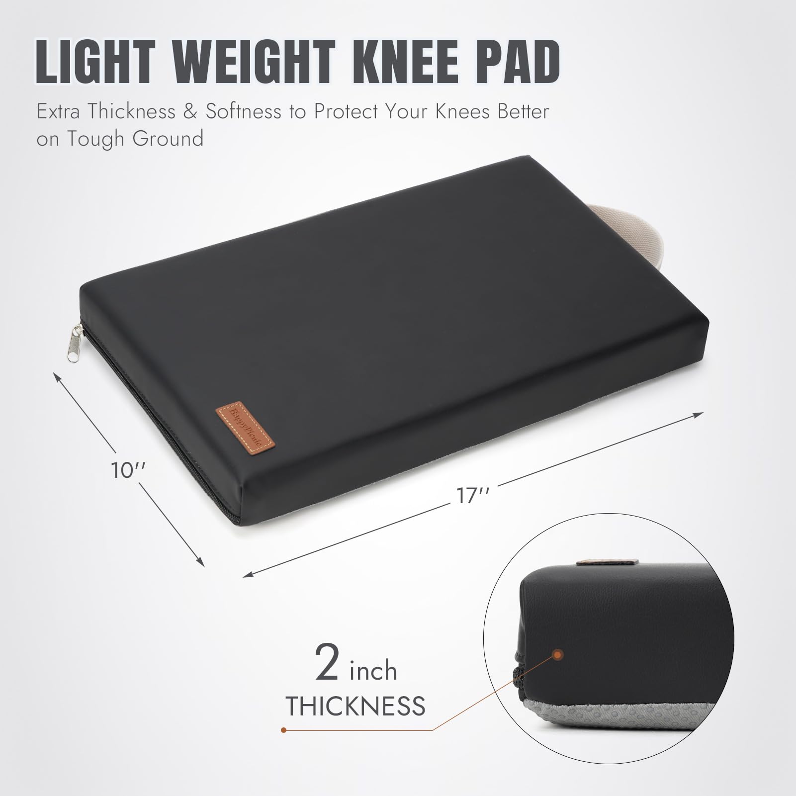 HappyPicnic kneeling pad with 17x10 surface for space to move.