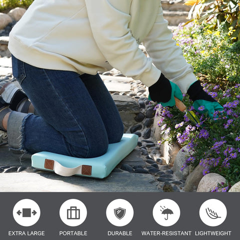HappyPicnic kneeling pad in garden setting for planting and weeding