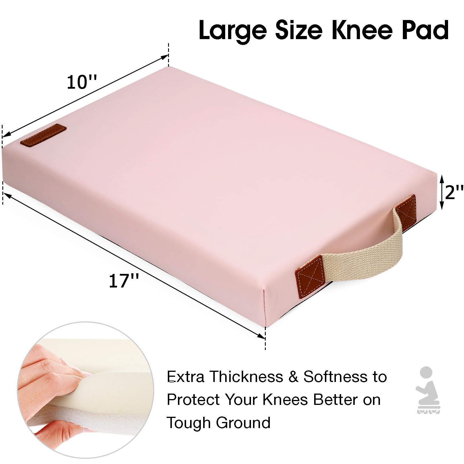 HappyPicnic kneeling pad with non slip bottom stays steady on damp surfaces.