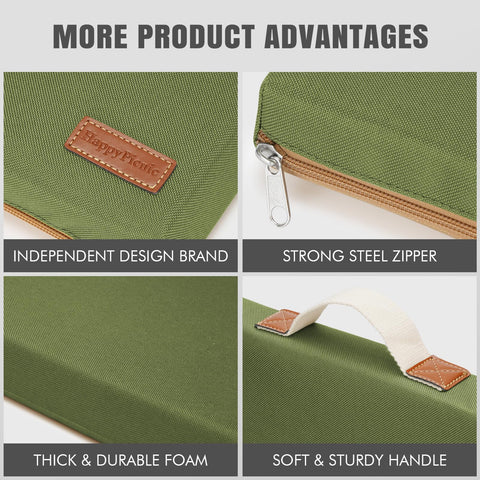 HappyPicnic high-density foam provides lasting knee comfort