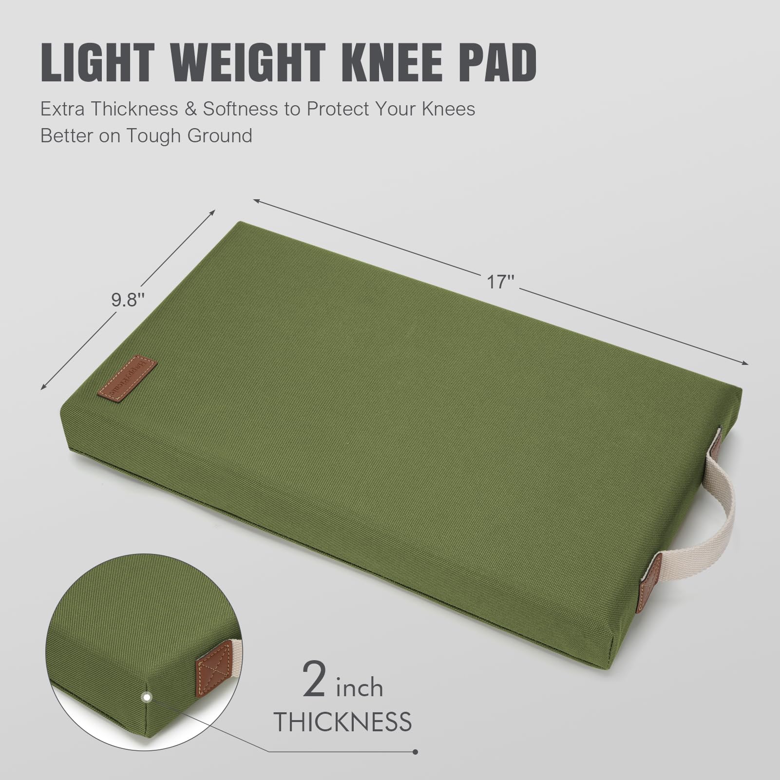 HappyPicnic large knee mat two-inch thick cushion for added knee protection