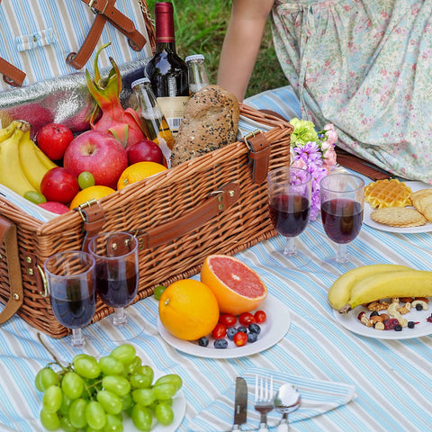 HappyPicnic matching napkins finish the coordinated dining setup.