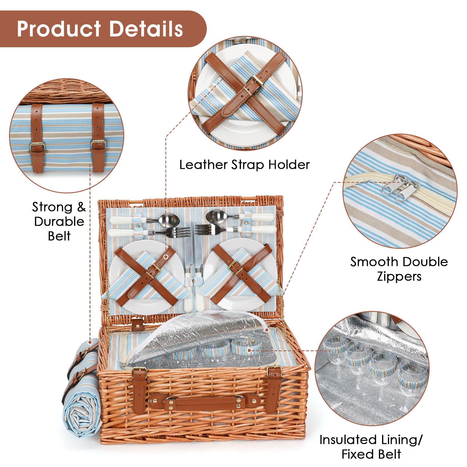 HappyPicnic melamine plates for four offer sturdy, easy-clean meal service.