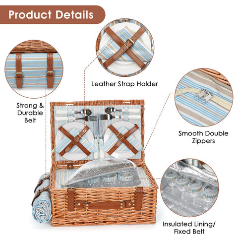 HappyPicnic melamine plates for four offer sturdy, easy-clean meal service.