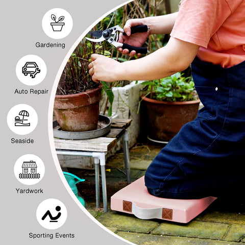 HappyPicnic pink kneeling pad ideal for bath time and garden tasks.
