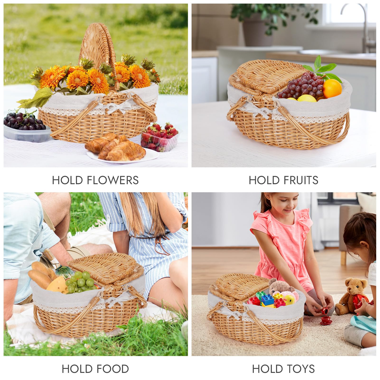 HappyPicnic wicker basket lace detail adds retro flair