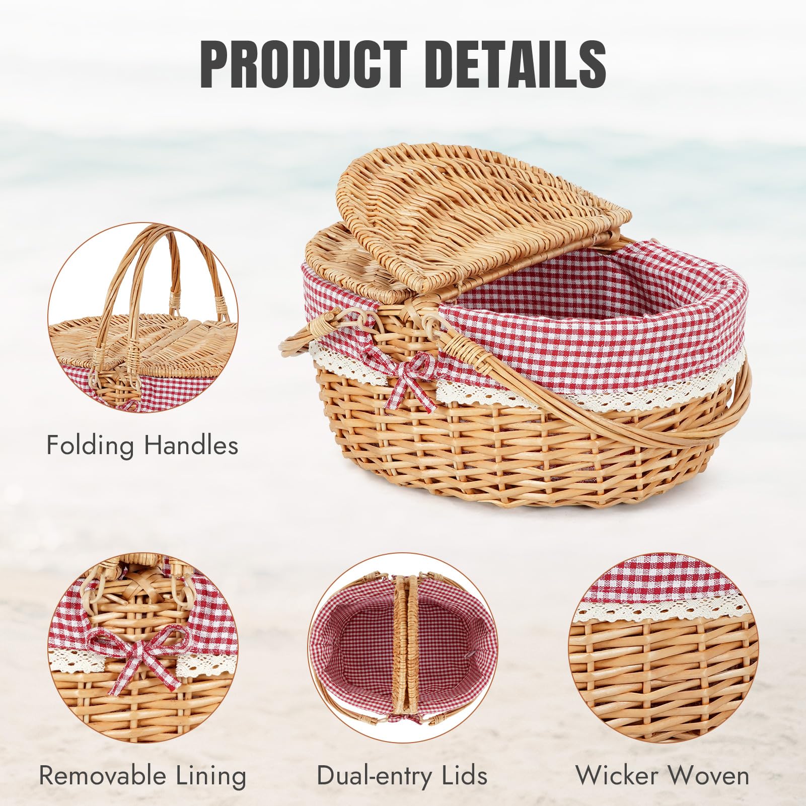 HappyPicnic basket shows removable liner for simple cleaning after outings.