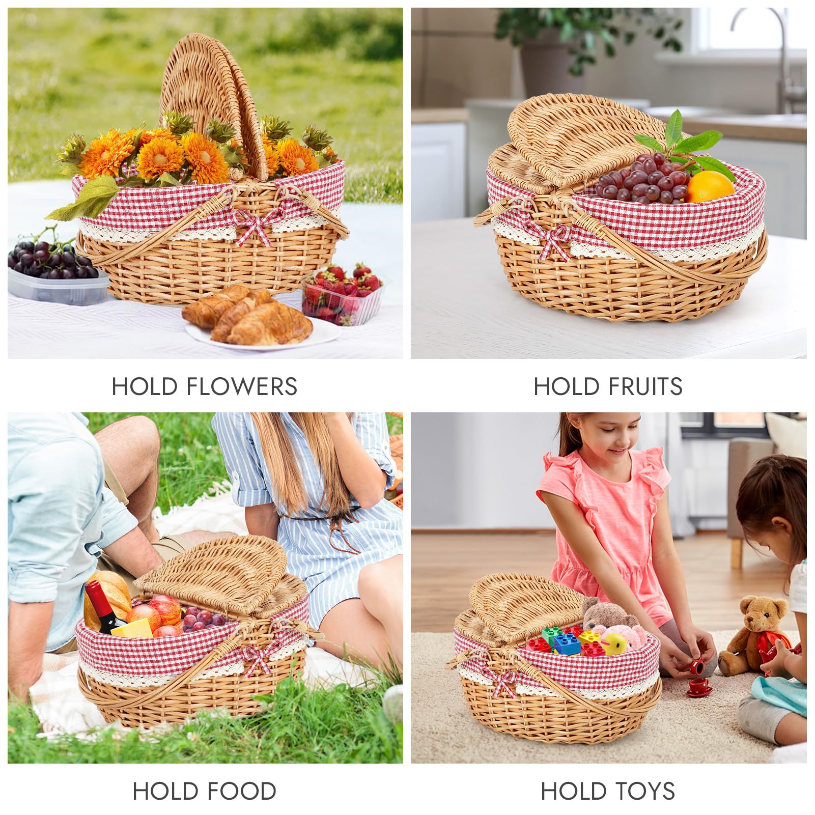HappyPicnic storage-friendly basket stacks neatly when not in use.