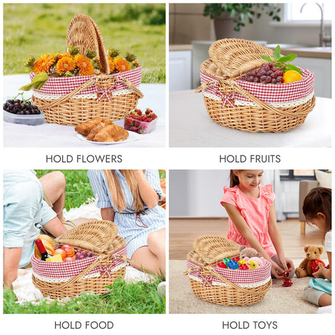 HappyPicnic storage-friendly basket stacks neatly when not in use.