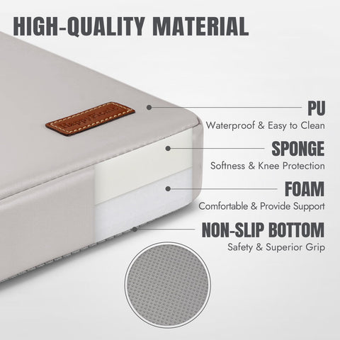 HappyPicnic wide 17x10 kneeling pad offers space to adjust position.