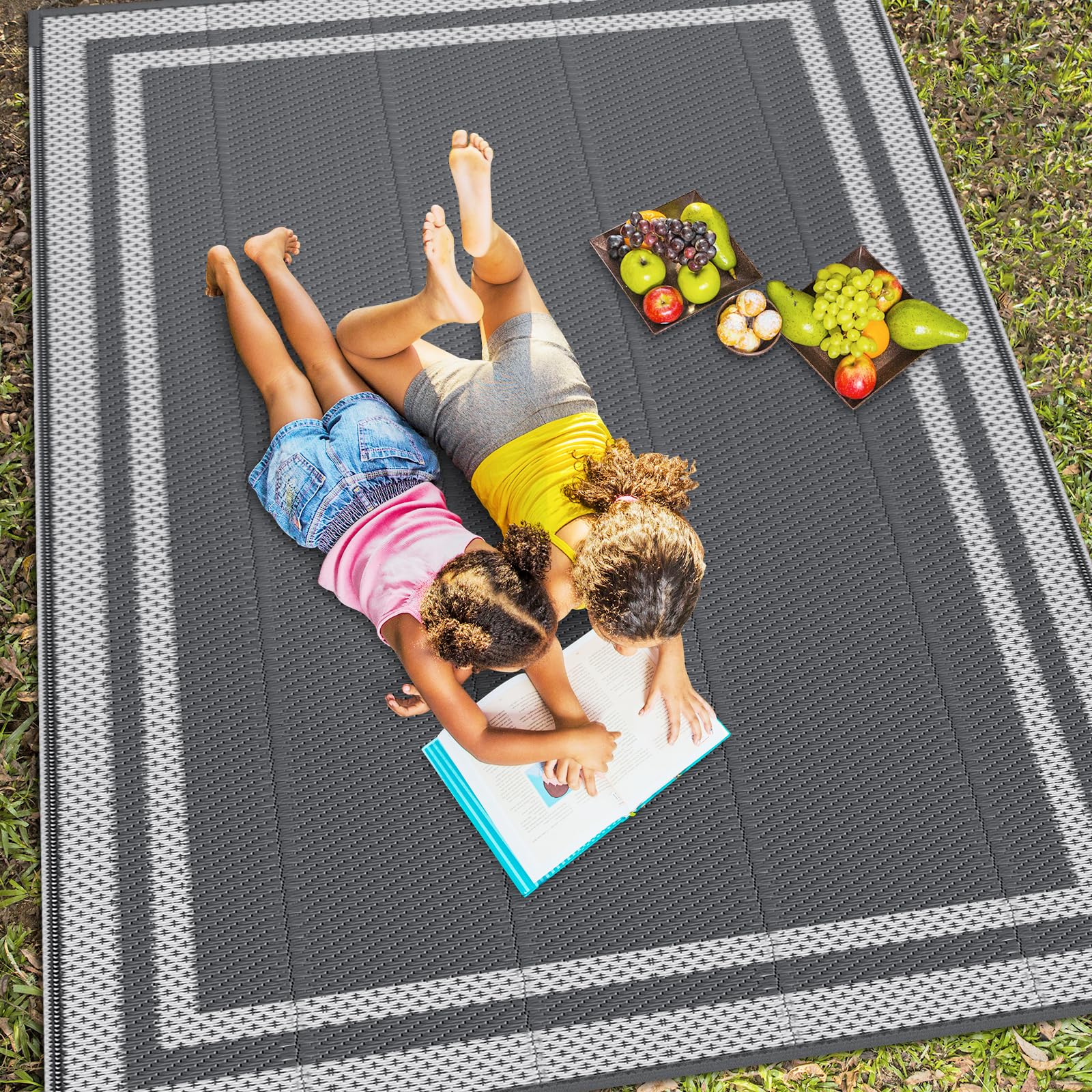 HappyTrends outdoor rug stain resistant for outdoor events.
