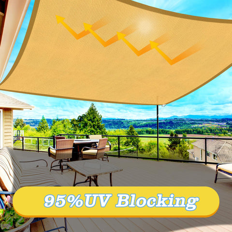 HappyTrends Sun Shade Sail breathable HDPE fabric keeps air flowing on sunny days