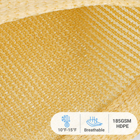HappyTrends Sun Shade Sail with rust-resistant D-rings close-up highlighting durability