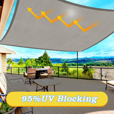 HappyTrends sun shade sail stainless-d-rings illustrate rust-resistant hardware for long outdoor use