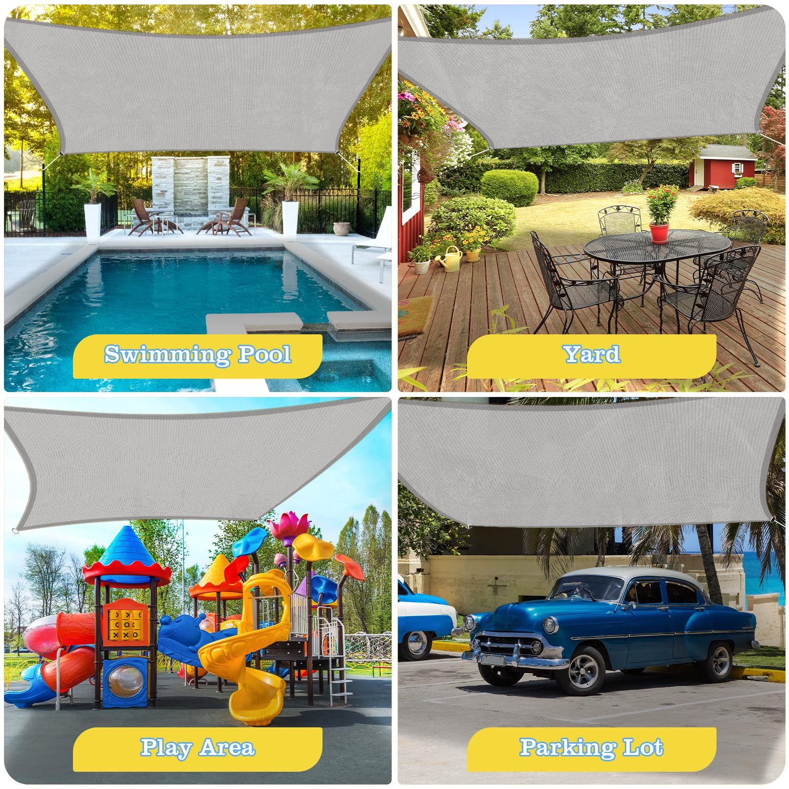 HappyTrends sun shade sail UV protection breeze provides breathable shade on hot days